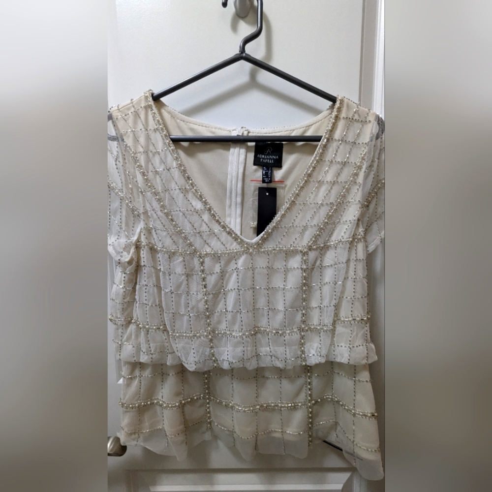 Adrianna Pappel Beaded Top